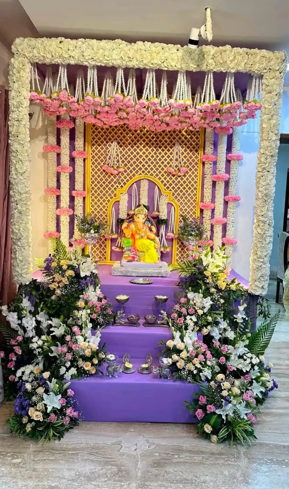 Traditional mandap setup for a family ceremony